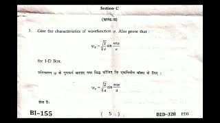 MGSU Bsc Bed 3rd year chemistry paper 2 physical chemistry 2024 [upl. by Rihaz]