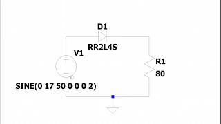 23 Simulation du filtrage redressement simple alternance avec LTspice [upl. by Romilly]