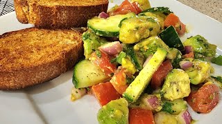 No Fuss Cucumber Tomato Avocado Salad fit For a King ❤️ [upl. by Justinian]