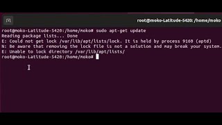 How to solve aptget update error Could not get lock varliblock It is held by process aptd [upl. by Otrebliw545]