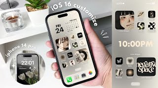 iOS16 aesthetic customization 🖤  custom lock screen widgets icons tutorial [upl. by Magdalena424]