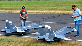 GREAT RC JET MODEL SHOW WITH 2X SUKHOI SU30 MK ELSTER JET TEAM FLIGHT TO MUSIC [upl. by Eladal]