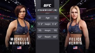 Michelle Waterson vs Felice Herrig EA Sports UFC 3  CPU vs CPU [upl. by Alyag]