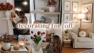 FALL DECORATE WITH ME 2024  decorating for fall simple fall home decorating ideas [upl. by Anahcar]