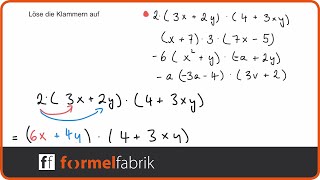 Terme vereinfachen Klammer mal Klammer mal Zahl – Training Nr 15 [upl. by Bashemeth]