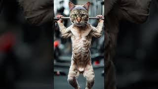 skinny Cat to Muscle cat  💪💪😺 kitten cat meow [upl. by Syck]