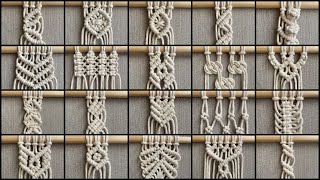 20 pattern elements for your macrame projects  Macrame for beginners  PART 9 [upl. by Hallette]