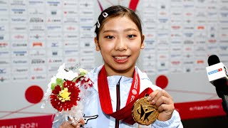 Ashikawa Urara JPN  Interview  2021 World Championships  Balance Beam Final [upl. by Eillehs]