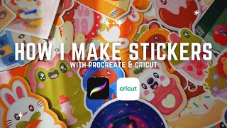 How I Make Stickers  Using Procreate amp Cricut to Make Stickers Tutorial [upl. by Dorelle757]