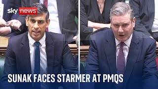 PMQs Rishi Sunak and Sir Keir Starmer goheadtohead at Prime Ministers Questions [upl. by Enilasor202]