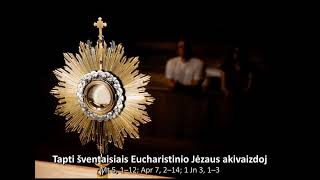 Tapti šventaisiais Eucharistinio Jėzaus akivaizdoj  brPaulius Vaineikis OFM Pranciškonų homilijos [upl. by Ennovoj]