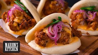 Spicy Fried Chicken Bao Buns  Marions Kitchen [upl. by Naelcm]