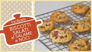 BISCOTTI SALATI al SALAME e NOCI  ricetta facilissima [upl. by Daenis564]