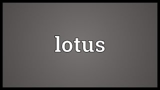 Lotus Meaning [upl. by Jillana]