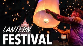 LANTERN FESTIVAL IN CHIANG MAI THAILAND  Yi Peng Lantern Festival [upl. by Nevs360]