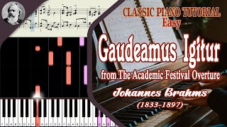 Gaudeamus Igitur from The Academic Festival Overture Johannes Brahms  Classic Piano Tutorial Easy [upl. by Honna]