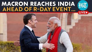 LIVE  PM Modi Embraces French President Macron At Jaipurs Jantar Mantar [upl. by Nibram]