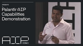 Palantir AIP Capabilities Demonstration  CTO Shyam Sankar at AIPCon [upl. by Aiciruam]