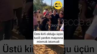 Qəzaya düşən şəxs üstü kirli olduğu üçün təcili yardım maşınına minmək istəmədi [upl. by Corabella]