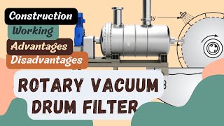 Rotary Vacuum Drum Filter  Construction  Working  Advantages  Disadvantages [upl. by Ociram]