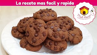 Como hacer galletas de chocolate EN MINUTOS receta fácil y rápida [upl. by Shum]