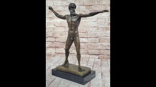 Poseidon Neptune Greek Roman God Nude Bronze Figure Sculpture Statue by Praxiteles XN2303 [upl. by Htrowslle735]