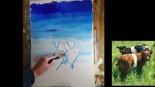 Belted Galloway Cattle Painting Part 2 [upl. by Arjan]