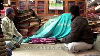 Hand crafted and hand woven Banarasi sarees for sale in Varanasi [upl. by Bergen]