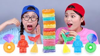 Rainbow Dessert Kohakuto Jewelry Candy Mukbang DONA [upl. by Ayim]