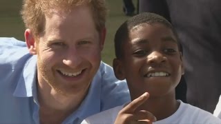 Prince Harry plays cricket in Antigua [upl. by Aniuqaoj590]