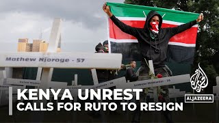 Kenya protesters call for President Ruto to resign following abductions and police violence [upl. by Nosirrag]