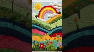 punch needle embroidery：Colorful hills [upl. by Salkcin]