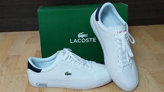 LACOSTE POWERCOURT Sneakers Shoes  UNBOXING amp REVIEW [upl. by Euqinot]