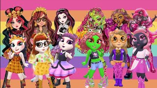 My Talking Angela 2 Lizzie Heart vs Rosabella vs Raven vs Venus vs Clawdeen Wolf vs Catty Noir [upl. by Lemkul]