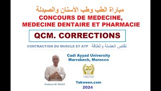 Concours Médecine dentaire pharmacie Contraction du muscle et énergie ATP Actions Myosine actine [upl. by Naashar792]