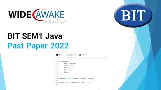 BIT SEM1 Java Past Paper 2022  WideAwake [upl. by Matilde]