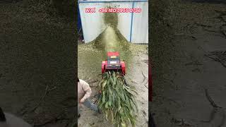 Horizontal grass cutter crushes rice straw corn stalks elephant grassetc with adjustable length [upl. by Duyne]