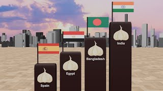 Countries with highest Garlic Production in the world 2024  3D Comparison [upl. by Markowitz478]