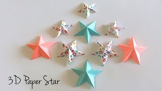 3D Paper Star  Origami Star  Paper Crafts Easy  Christmas Star Paper Decoration [upl. by Gold]