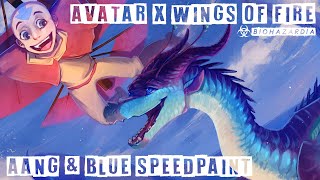 💨🦋Wings of Fire x Avatar the Last Airbender Crossover🦋💨  Aang and Blue Speedpaint [upl. by China]