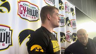 Iowa wrestlings Ben Kueter discusses matchup with ISUs Yonger Bastida CyHawk dual [upl. by Augusto]