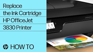 Replace Ink Cartridges  HP OfficeJet 3830 Printer  HP Support [upl. by Auqenaj220]