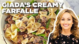 Giada De Laurentiis Farfalle with Cremini Asparagus and Walnuts  Everyday Italian  Food Network [upl. by Polak]