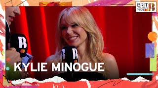 Kylie Minogue Reacts to her BRITs Global Icon Award  The BRIT Awards 2024 [upl. by Agna925]