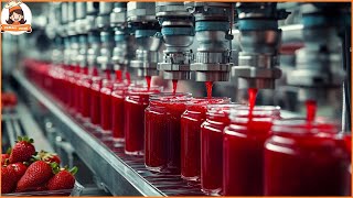 How Strawberry Jam Is Made In Factory  Strawberry Jam Factory Process [upl. by Plotkin]