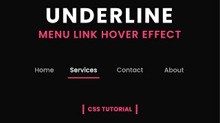 Draw Underline Link Hover Effect  CSS Menu Hover Effect [upl. by Juliane516]