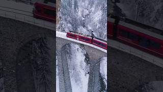 The Landwasser Viaduct A Train Ride Through Swiss Terrains 🚂 swetzerland swiss nature [upl. by Alemak]