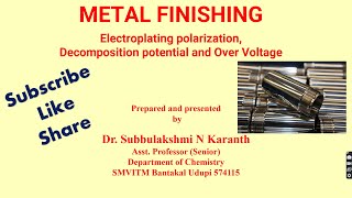 Electroplating polarization Decomposition potential and Over Voltage [upl. by Sean184]