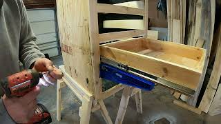 Kreg drawer slide jig review from beginner level cabinet build [upl. by Nalad]