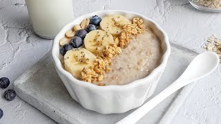 TOK TUTAN MUZLU YULAF LAPASI  SAĞLIKLI PRATİK TARİF  KAHVALTI ARA ÖĞÜN DİYET  BANANA PORRIDGE [upl. by Atsirhc]